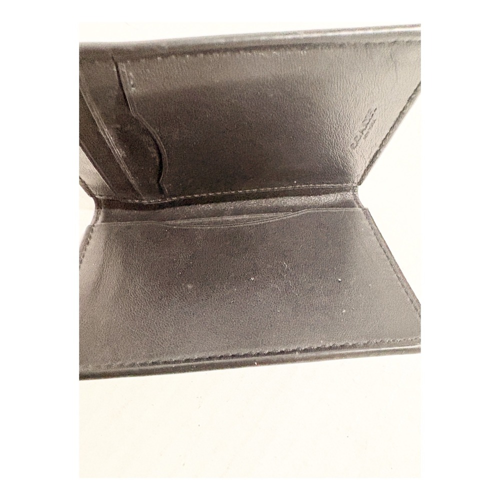 Coach Mens Signature Canvas Bifold Card Case Wallet Charcoal Black Monogram - Picture 5 of 5
